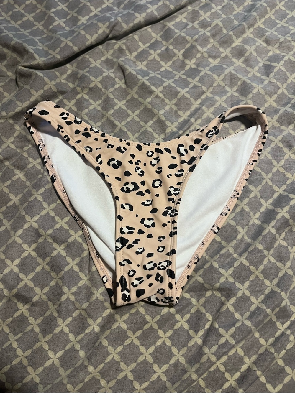 Girls' Leopard Print Bikini Bottoms - Beige/Black
